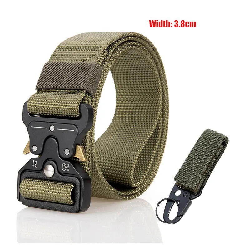 3.8cm blet and 1hook Военный тактический ремень, мужской нейлоновый поясной ремень с металлической пряжкой, усиленные тренировочные ремни, Охотничьи аксессуары, ширина 4,3 см 135 см - Цвет: 3.8cm blet and 1hook