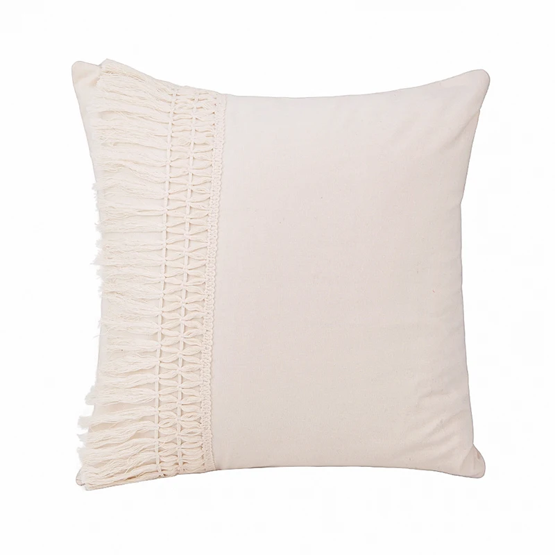 

2 Pack 100% Cotton Pillow Cover Tassel Design Home Hecoration Sofa Car Bed Bedroom Pillowcase