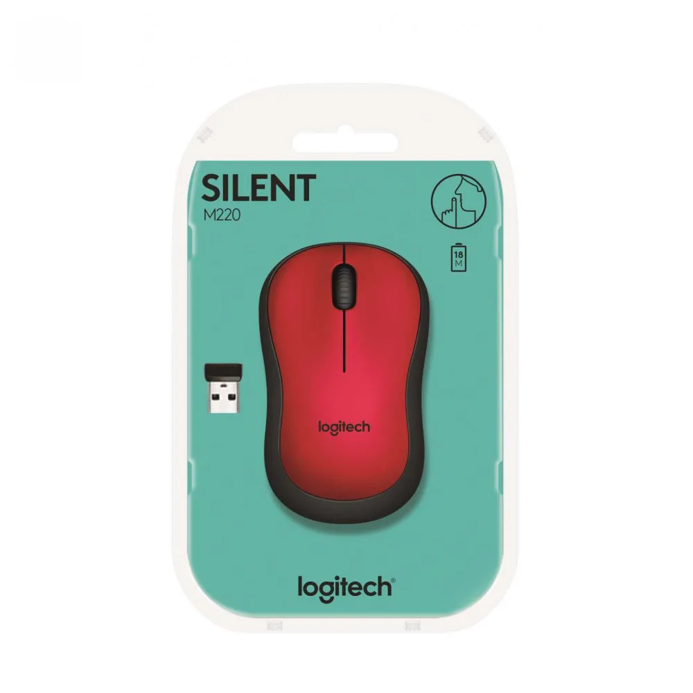 Мышь беспроводная Logitech M220 Silent Red (красная оптическая 1000dpi 2.4 GHz/USB ресивер