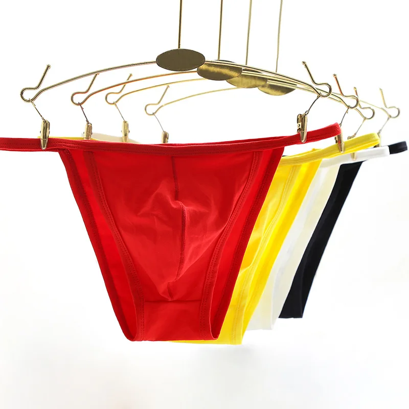 

Men's Sexy Solid Color Low-Rise Thong Briefs Breathable Underwear Hot Sexy Tangas Thong Comfortable Lingerie Underwear Male