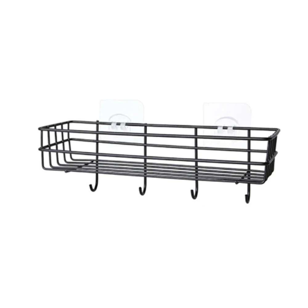 

Perforated Bathroom Towel Rack Washstand Cosmetic Storage Rack Wall-mounted Row Hook Rack 100% Brand New And High Quality