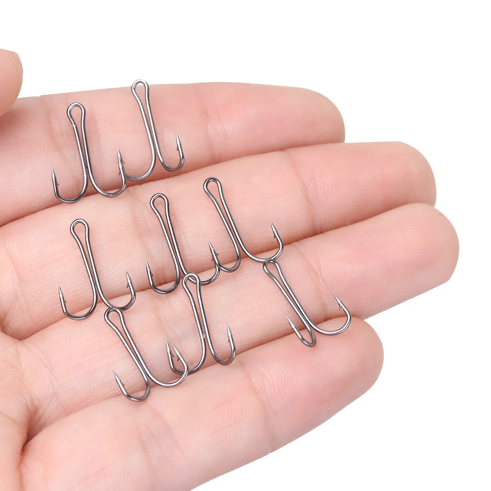 Двойной рыболовный крючок из прочной высокоуглеродистой стали 50 шт. 5 размеров