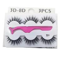 2021 new 3 pairs natural false eyelashes with lash tweezers crisscross soft handmade wispy lashes 3d5d6d7d8d