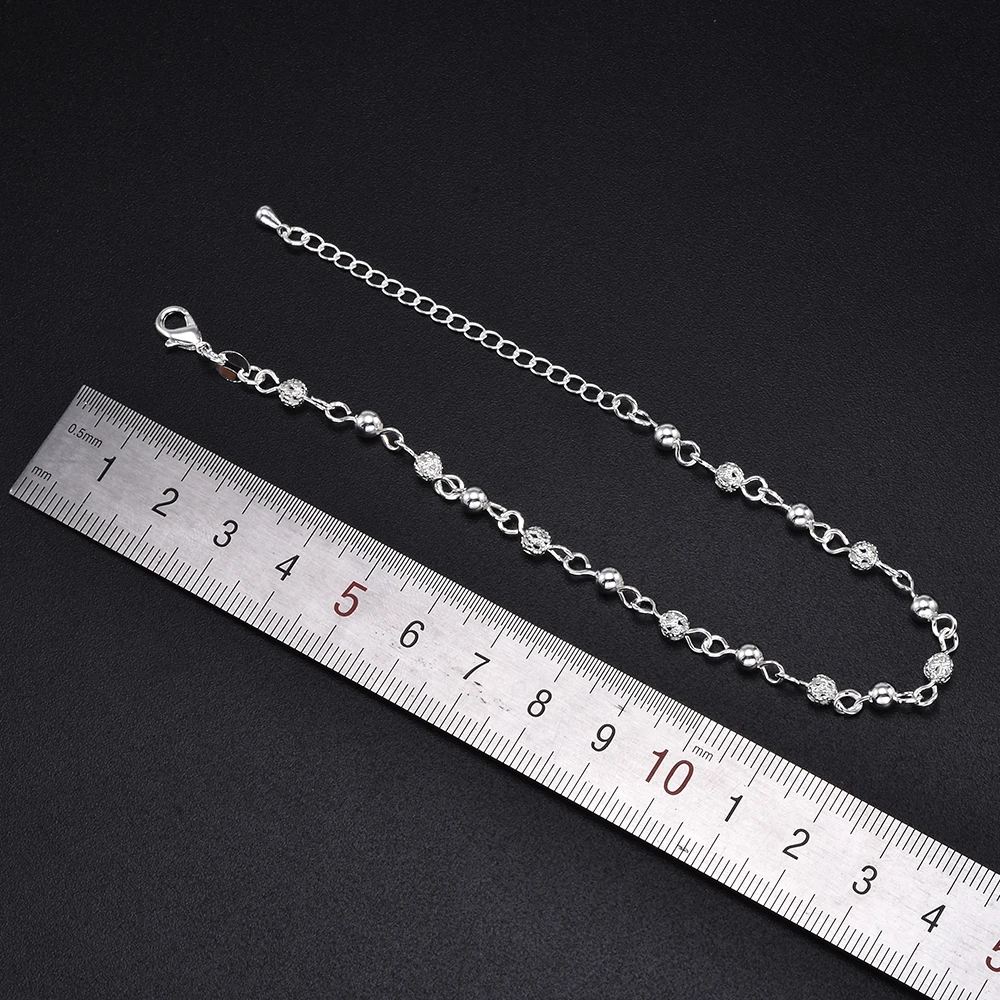 Браслеты-цепочки с кристаллами и бусинами простые очаровательные Покрытые