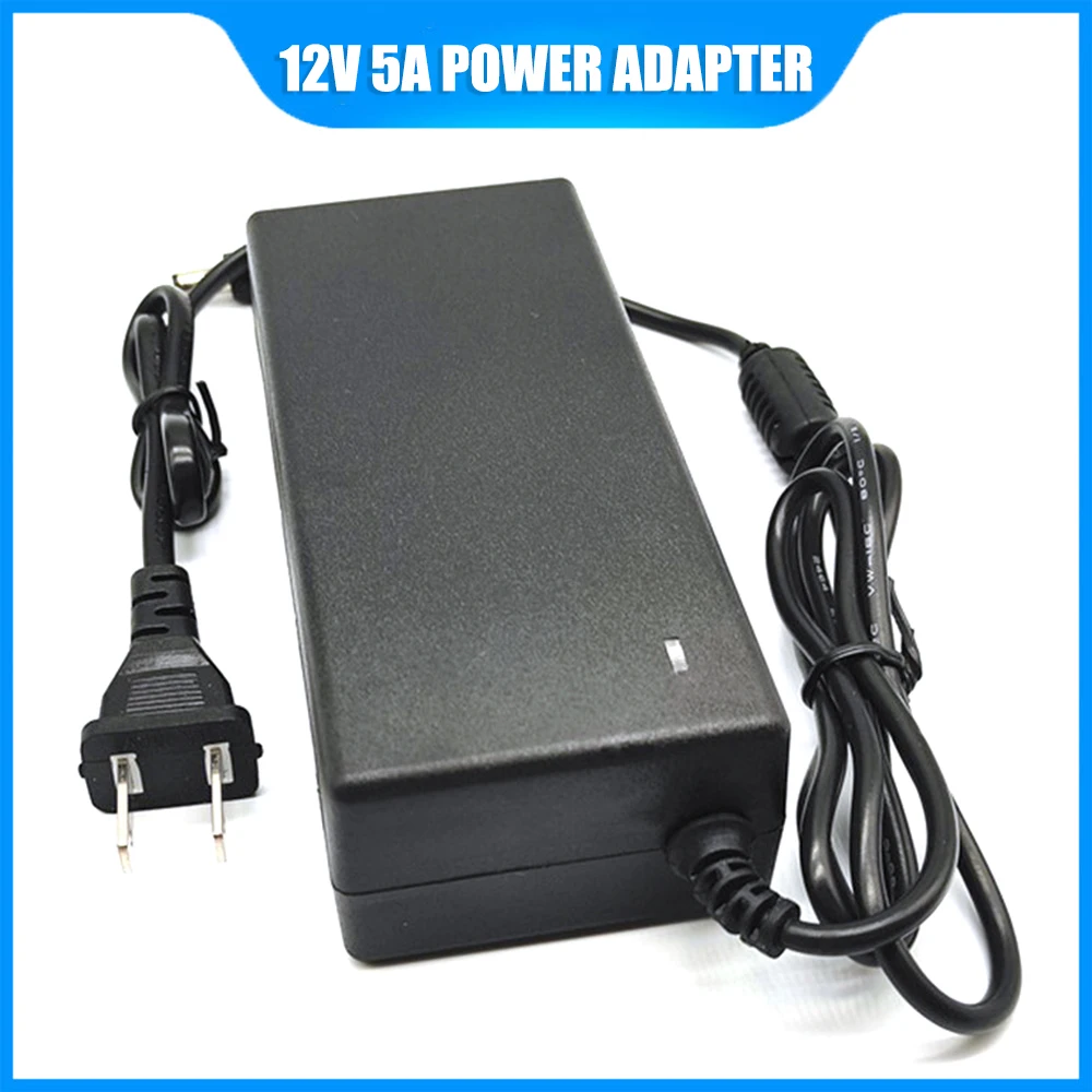 

DC 12V 5A Power Adapter 60W Constant Current US/EU Plug Household Power Supply Adapter for Monitor Display LED Light Strip
