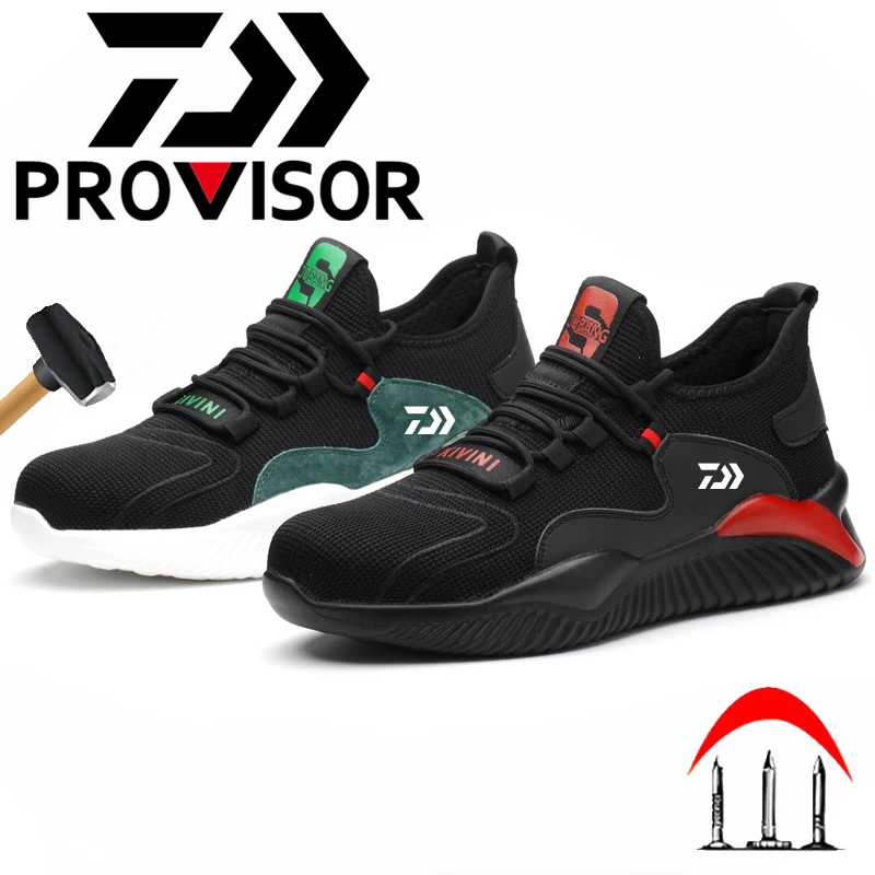 

Daiwa Work Shoes Steel Toe Cap Safety Boots for Men Anti-smash Anti-puncture Unisex Outdoor Non-slip Sneakers Shoes Fishing
