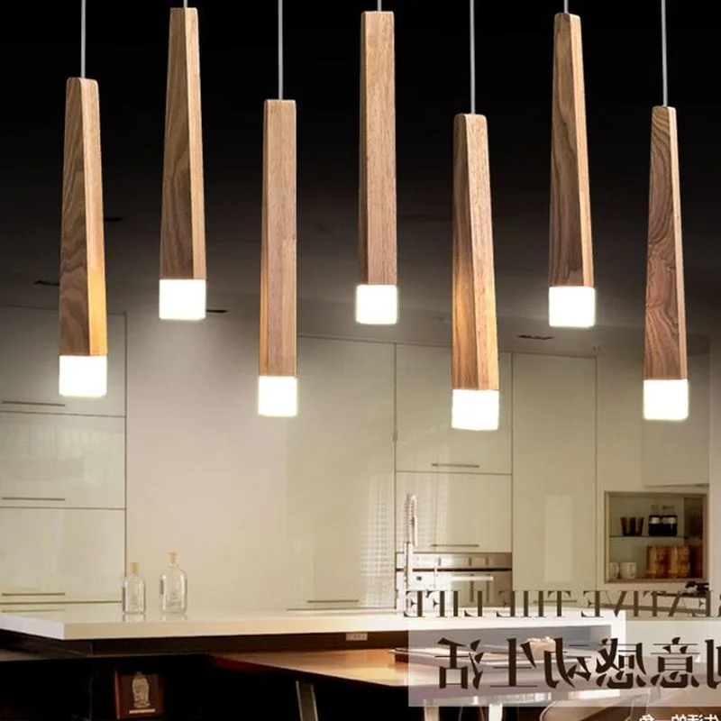 Деревянные палочки для подвесные лампы освещения Кухня остров Гостиная магазин