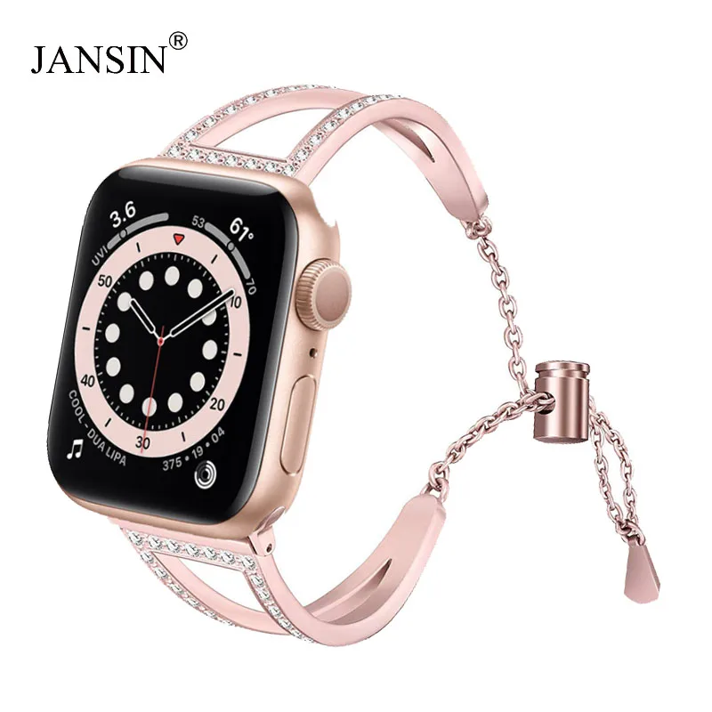Ремешок Женский Для Apple Watch Band 38 мм 42 браслет со стразами для 44 40 band SE Series 6 5 4 3 2