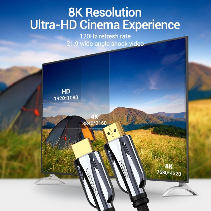 Кабель Vention HDMI 2 1 8K 60 Гц 48 Гбит/с полоса пропускания кабель для разветвителя Apple TV PS4