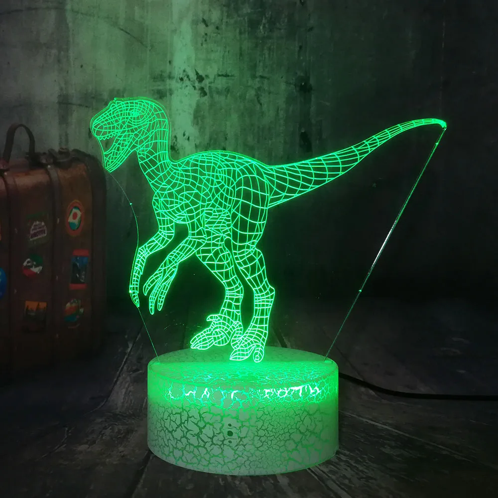 Светодиодный ночсветильник для мальчиков 3D Динозавр мир Юрского периода