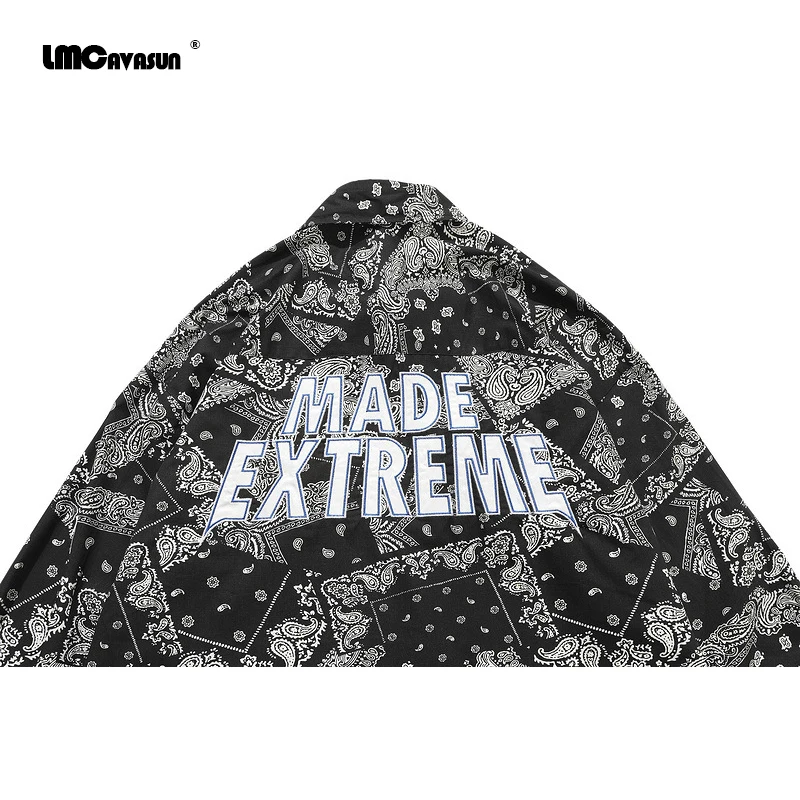 

LMCAVASUN Cashew Print Vintage Jacket Shirt Men Streetwear Fashion Men's Coach Jacket Hip Hop Streetwear Jackets for Man L205