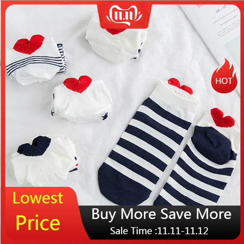 5 пар/партия Новое поступление женские хлопковые носки комплект милые Короткие