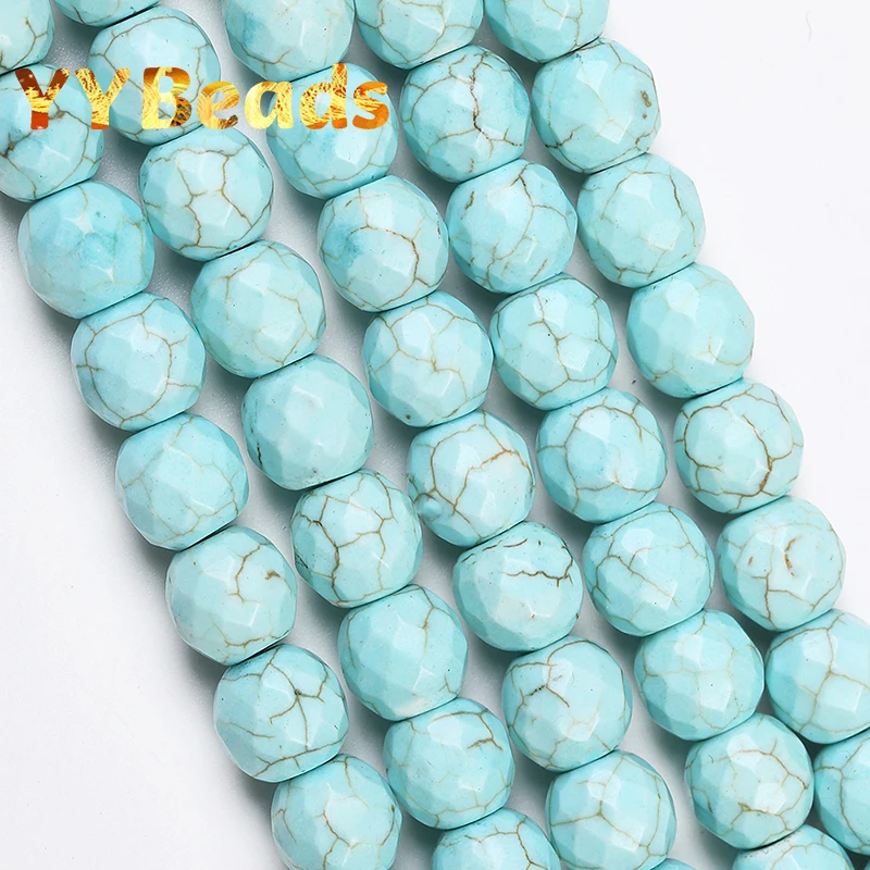 

Натуральный граненый голубой бирюзовый камень бусины Свободные шарма бусины для самостоятельного изготовления ювелирных изделий Браслеты ожерелья 4681012 мм