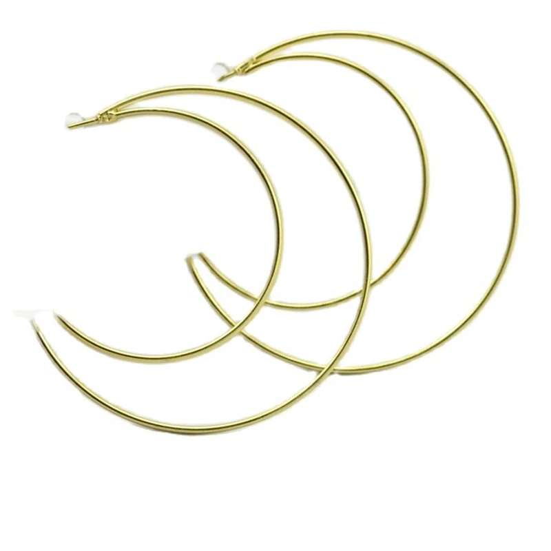 

Clip On Hoop Earrings Non Pierced Without Pierced Fashion Jewelry Wholesale Personality Big Circle Gold Rings Ladies Earrings