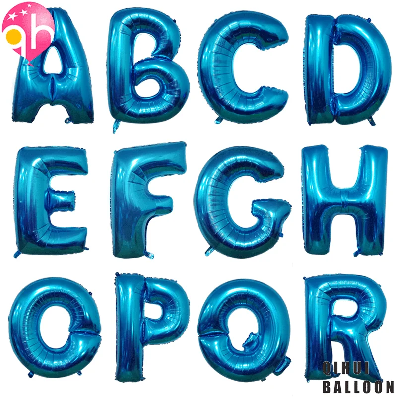 40 inch Blue aluminum film letter balloon Aluminum foil birthday Party wedding supplies Decorative photography props balloon
