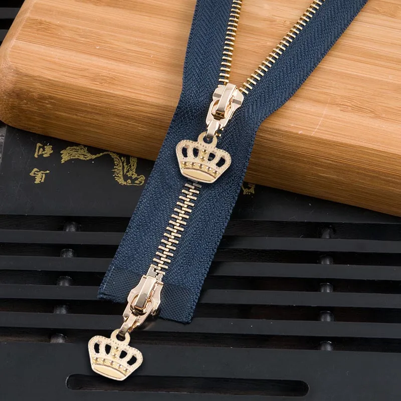 navybluegold120cm 1 шт. 85 см 120 см 5# Корона металлическая молния экологически чистое открытое пальто куртки застежки-молнии для шитья одежды молнии DIY ремесло KY964 - Цвет: navybluegold120cm