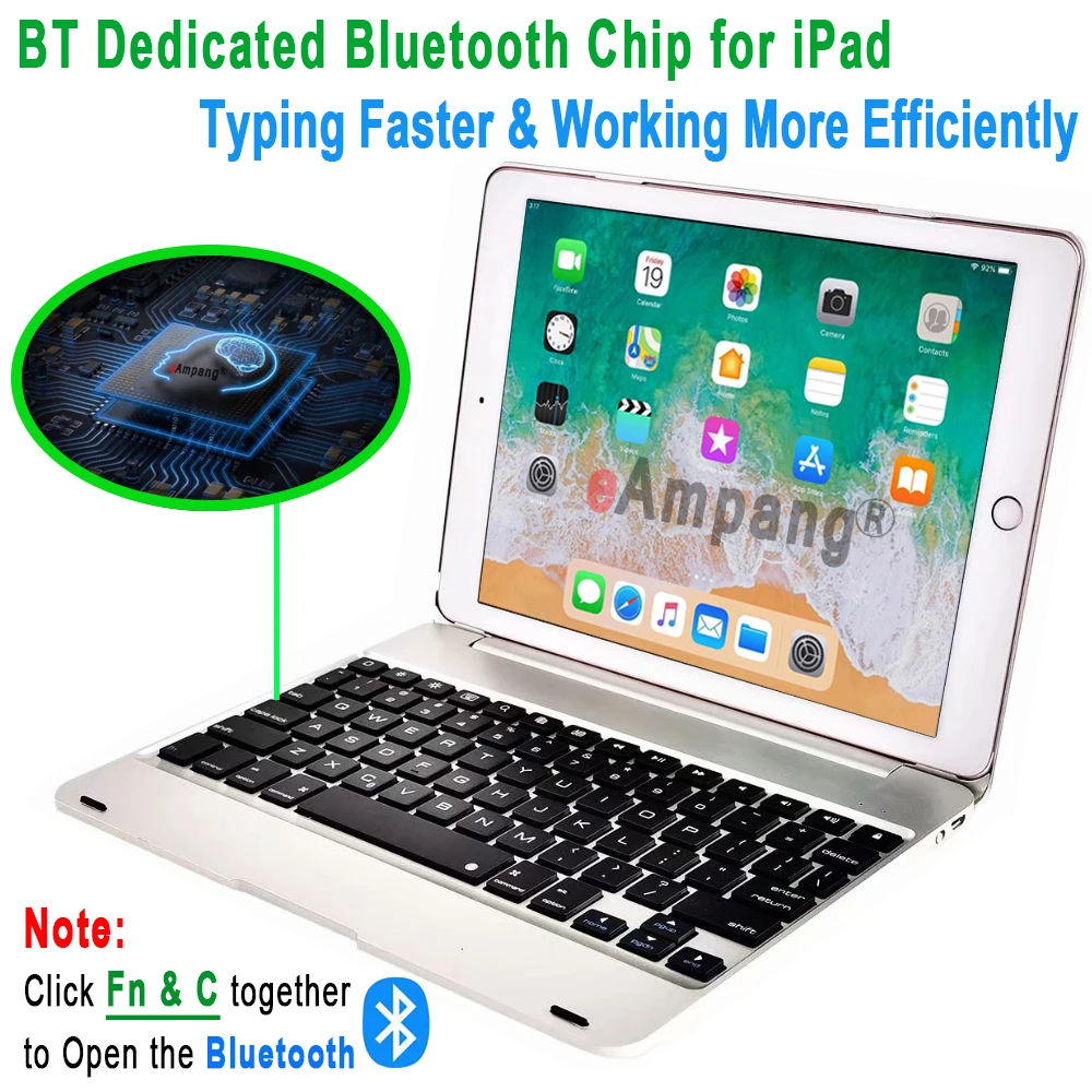 Складной чехол для клавиатуры Apple iPad 9 7 2017 2018 дизайн ноутбука Bluetooth 5 го 6 поколения