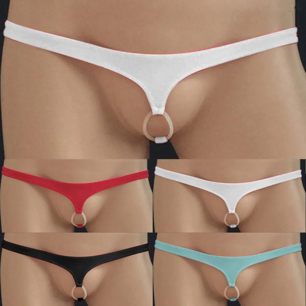 

Men Erotic Lingerie Sexy Underwear Open Butt Sissy Panties G-String Homme Bikini Briefs O-Ring Crotchless Gay Mens Thongs 2021