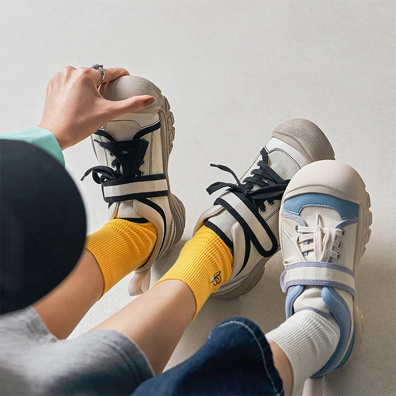 

Canvas Shoes Women 2021 Spring New Velcro Sports Shoes Female Fashion Wear Resistance Student Shoes Flat Casual Women's Shoes