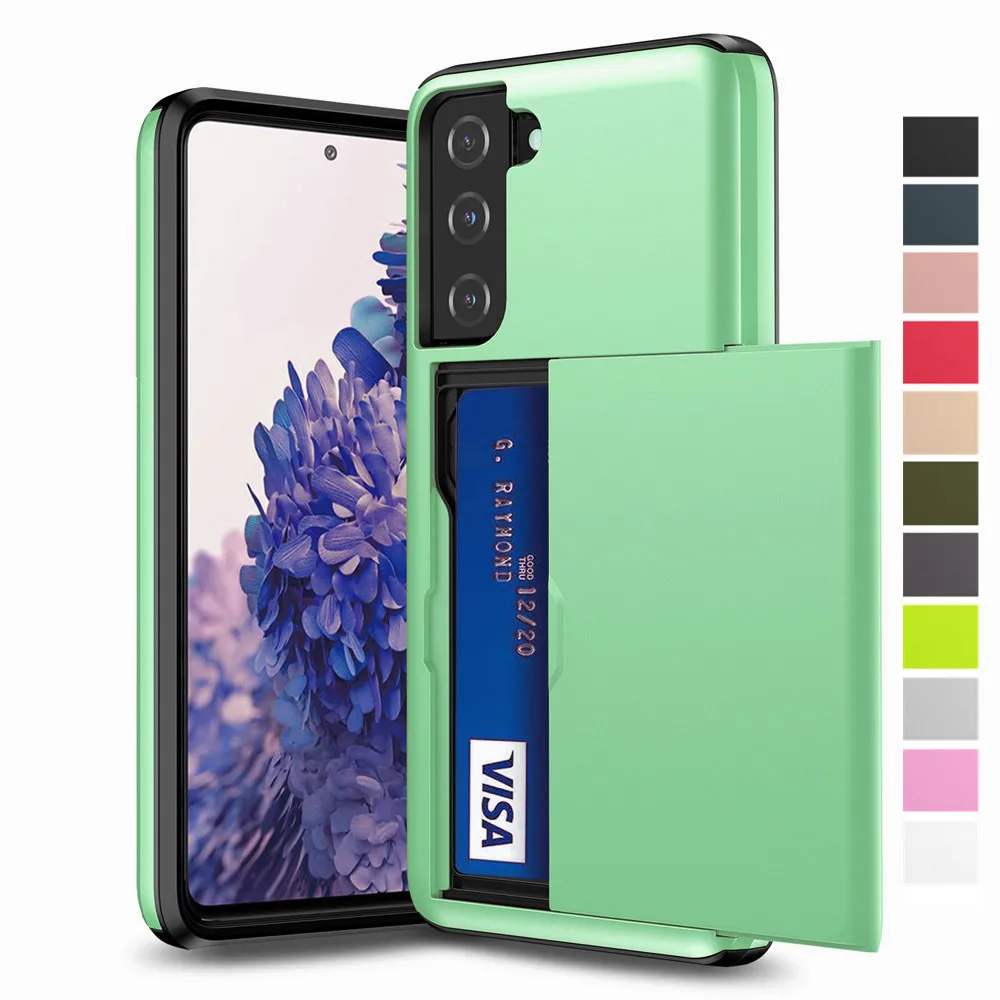 Чехол с отделениями для карт Samsung Galaxy S21 S30 Ultra Note 10 9 8 S10 5G S9 S8 Plus S10E S7 S6 Edge s21 +