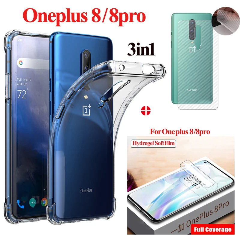 Hydrogel мягкая пленка + с &quotвоздушной подушкой&quot чехол для oneplus 8 pro задняя крышка