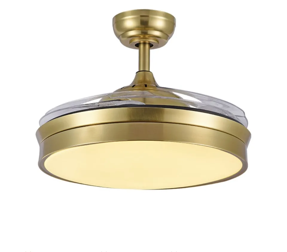 

Медный Невидимый Американский простой вентилятор, роскошный светильник для гостиной с люстрой, электрический вентилятор, светильник насад...