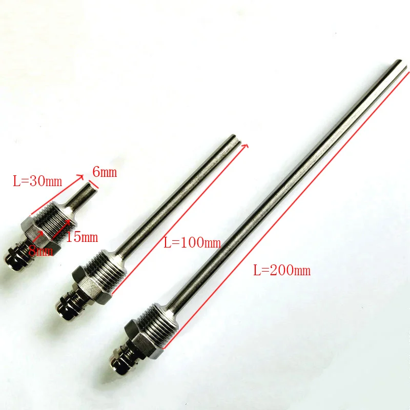Длина Thermowell Резьба BSP 1/2 &quot(DN15) 3/4&quot(DN20) максимальный диаметр 6 мм нержавеющая