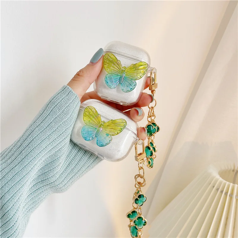 

Glitter Butterfly Earphone Case 2021 AirPods 1 and 2 Case Airpods Pro Case Airpod 3 Case Earphone Accessories Case