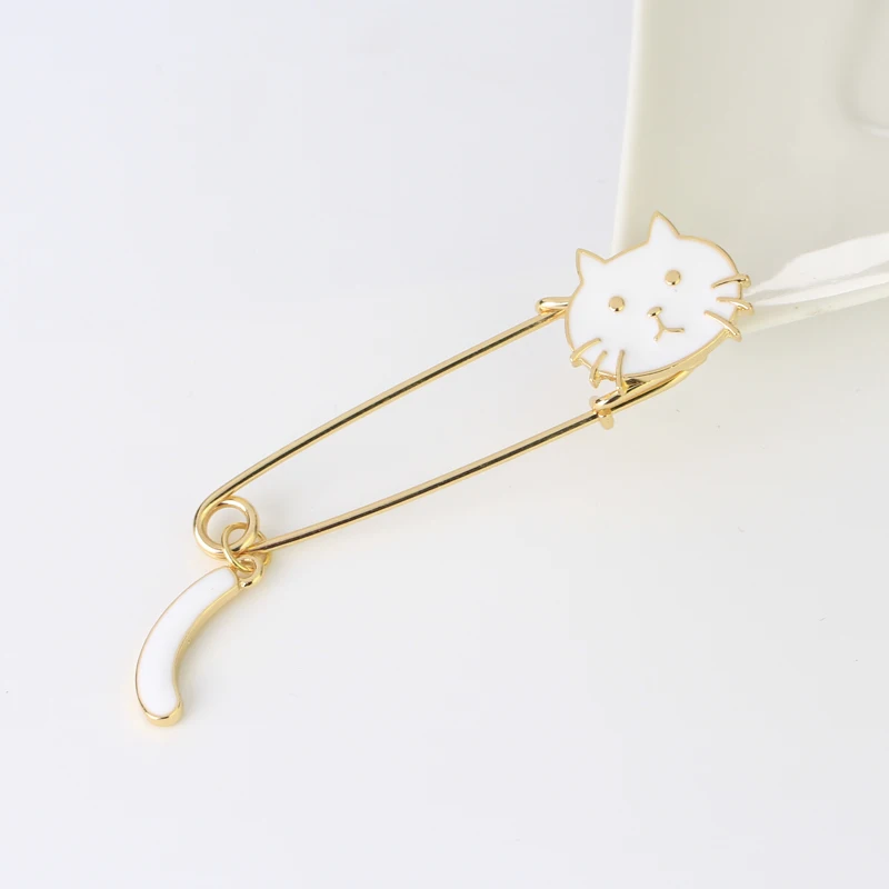Новые модные милые капельного маленькая кошка тканый хвост брошь с животным