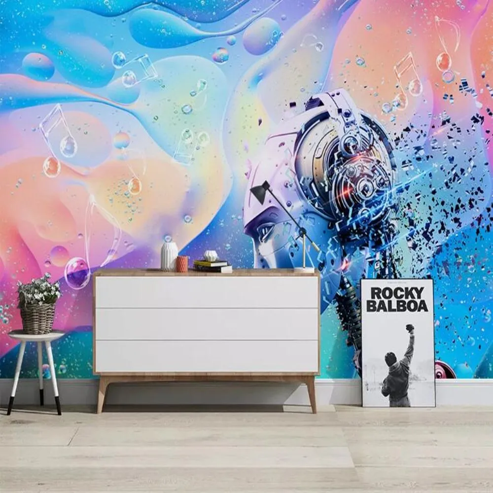 Milofi пользовательские 3D электронная музыка мода музыкальный фон обои фреска|Обои|