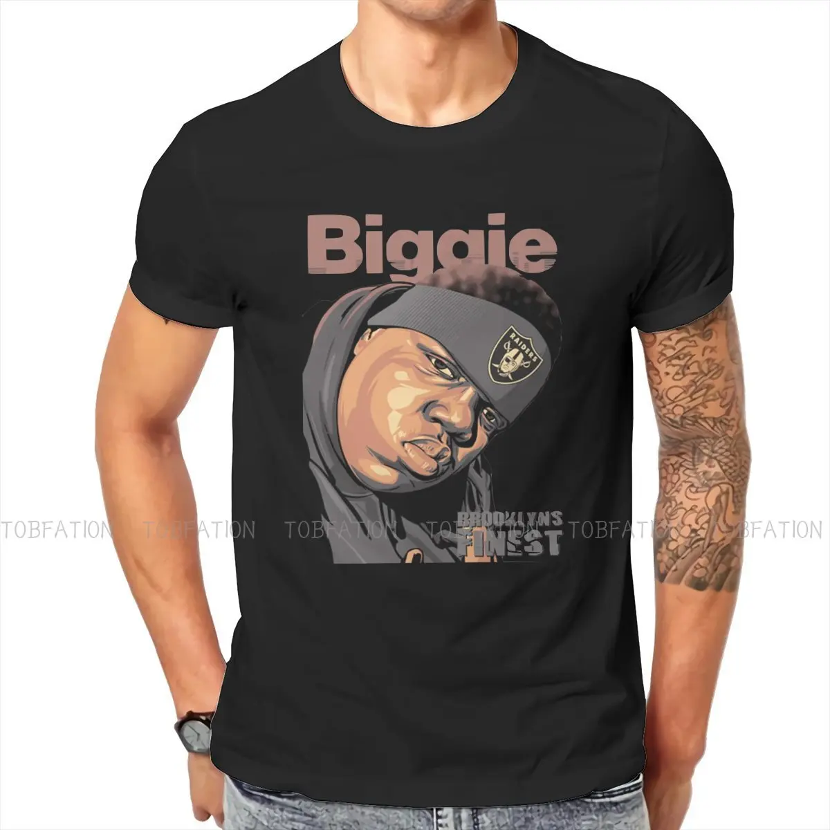 

Футболка Biggie с круглым вырезом, стандартная Мужская одежда, модная, оверсайз