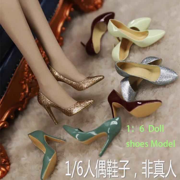 

1:6 high quality fashion candy color high heel sandals the best gift and toys for your