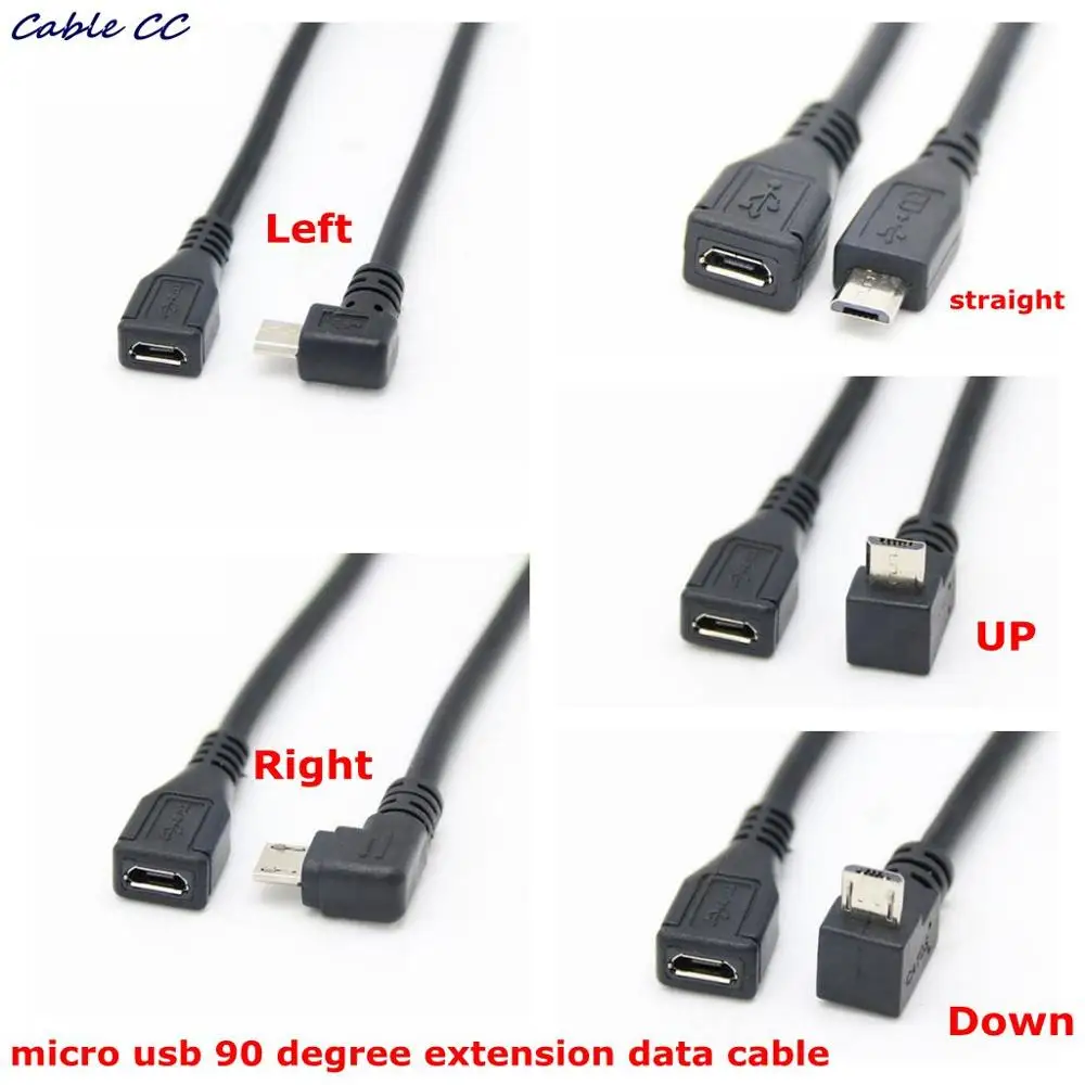 25 см Micro USB 2 0 5Pin штекер к гнезду для расширения адаптер длинный разъем 90 градусов