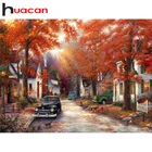 Алмазная вышивка Huacan полный комплект уличная Осенняя 5D картина из страз наборы мозаика Ландшафтный Декор для дома