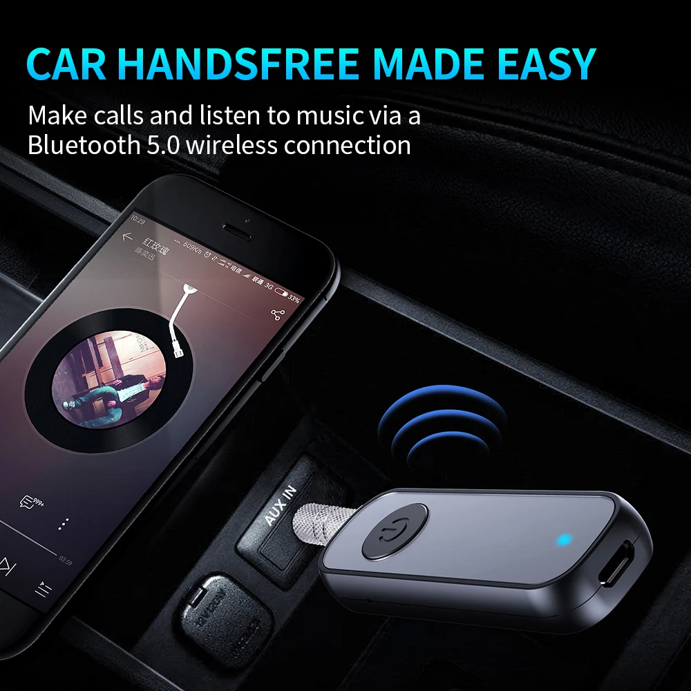 Приемник Zexmte Bluetooth 5 0 разъем 3 мм AUX Наушники автомобильный динамик передатчик