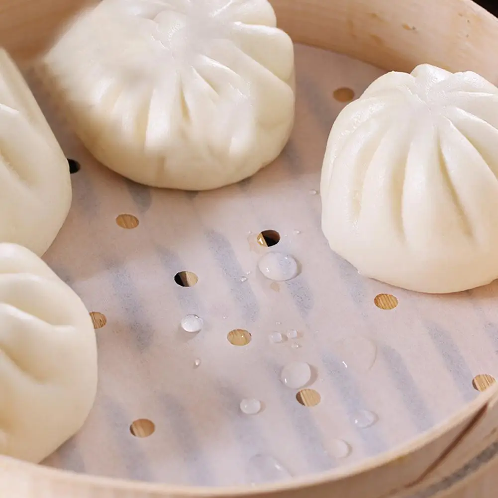 400 шт одноразовые масляные бумажные круглые перфорированные Пароварка кухонные