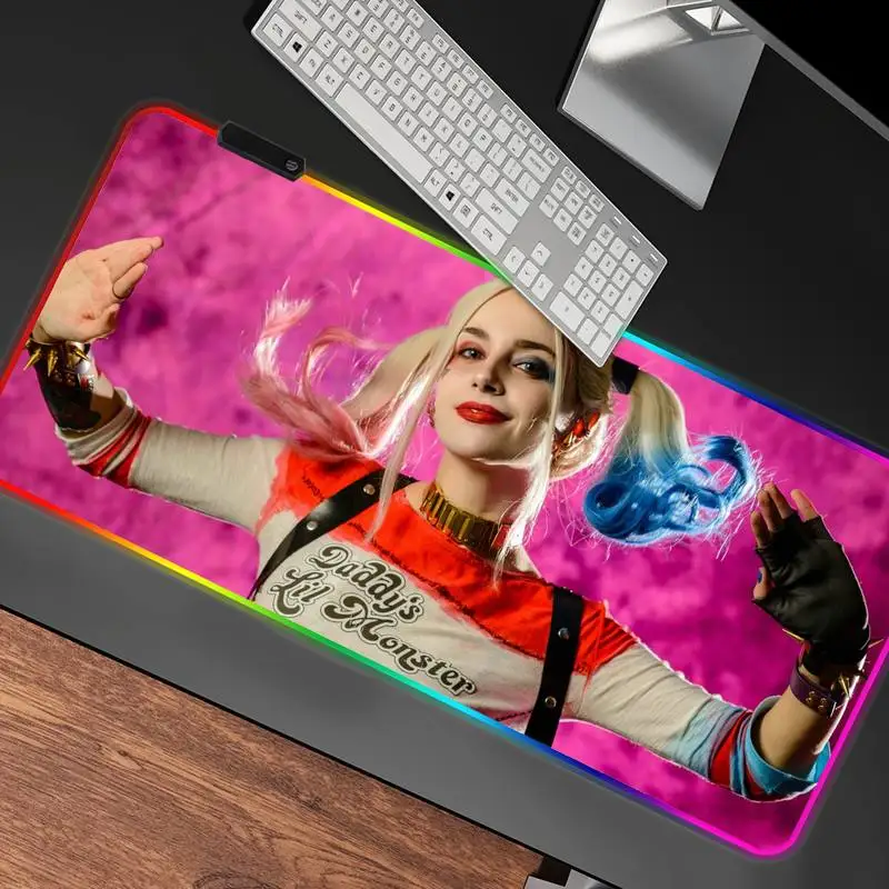 suicide joker squad rgb mouse pad is suitable for laptop alfombrilla escritorio ergonomic large game personalization steelseries free global shipping