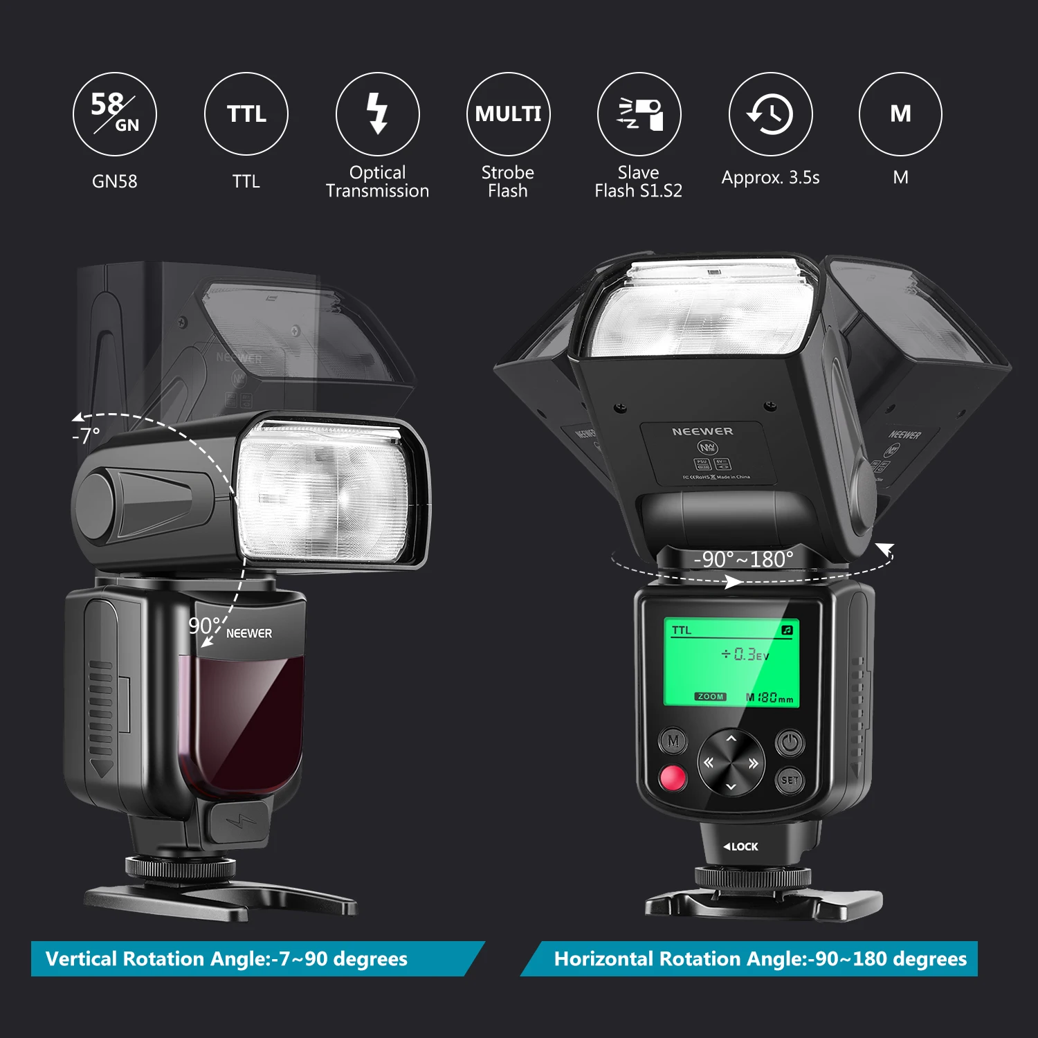 Neewer PRO i-TTL Flash * Deluxe Kit для NIKON DSLR D7100 D7000 D5300 D5200 D5100 D5000 D3200 D3100 D3300 D90 D800 D700 D300 |
