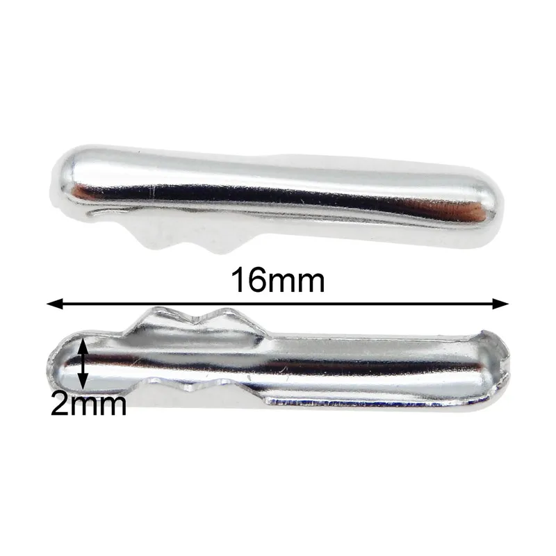 100pcs Metal Crimping Cord Fastener Fitting String Leather Rope for DIY Jewelry Making 16*3mm Dia 2mm Handmade Findings Supplier | Украшения