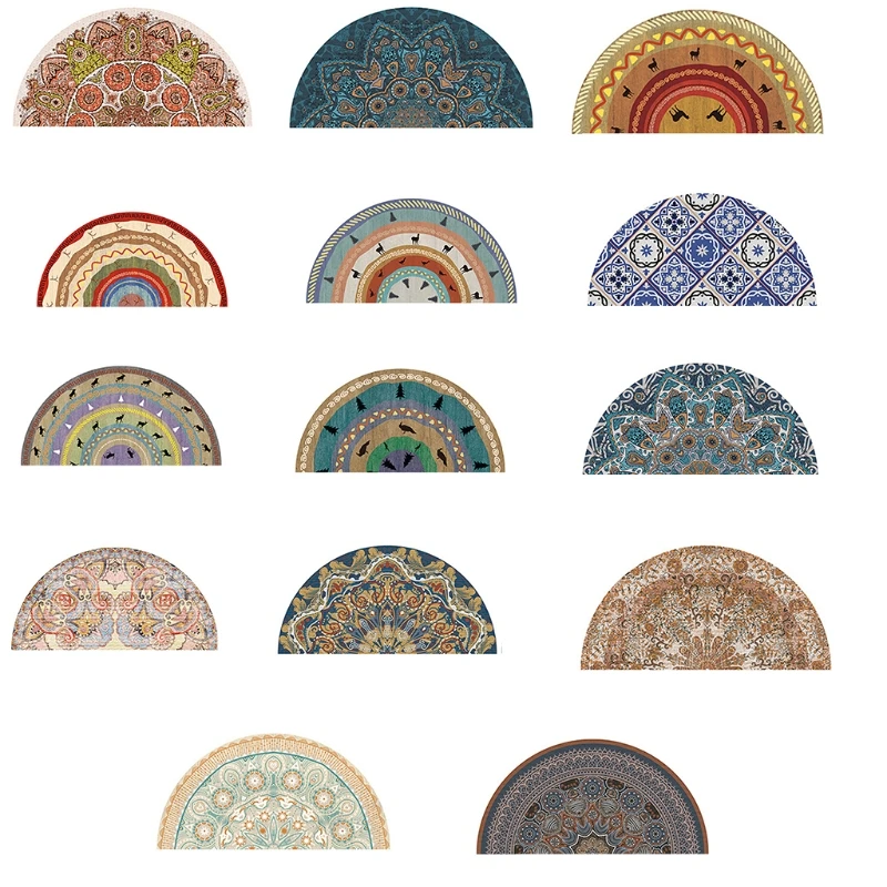 

Коврик дверной полукруглый с геометрическим рисунком, нескользящий моющийся ковер для спальни, ванной, кухни, гаража, гостиницы, зала, украш...