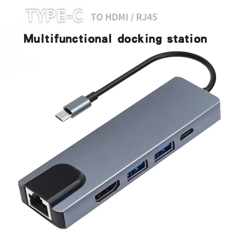 Концентратор Usb Type-C с блоком питания USB-C док-разветвитель совместимый MacBook/Pro/Air