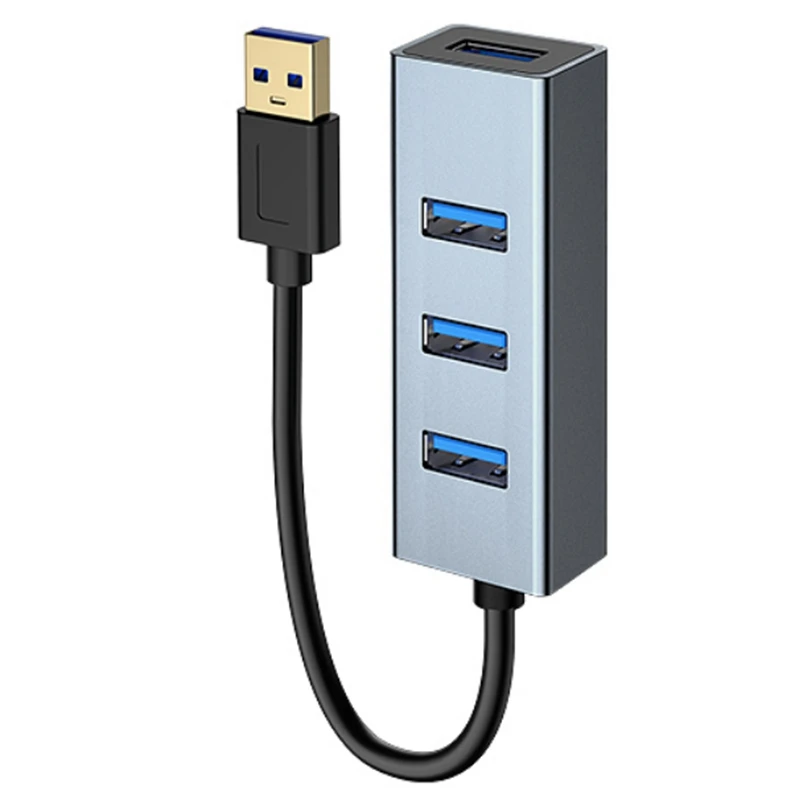 USB сплиттер удлинитель адаптер алюминиевый высокоскоростной 4 в 1 мульти порт 3 0