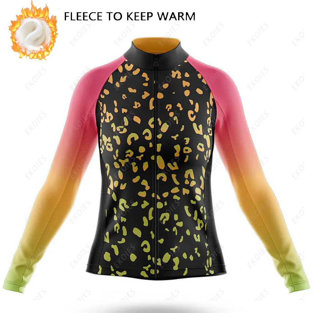 

Women Winter Cycling Jersey 2022 New Winter Long Sleeve Bike Jersey Thermal Fleece Warm Cycling Clothing MTB Ropa Ciclismo Mujer