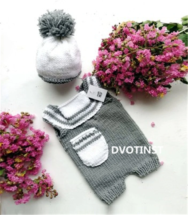 Dvotinst Новорожденный ребенок Фотография реквизит вязаная крючком одежда наряды +