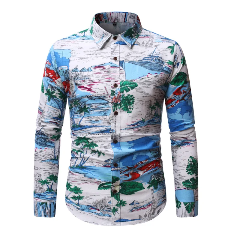 

2021 Explosion Models Youth Personality Trend Color Shirt Men 14 Color Spring New Long-sleeved Shirt
