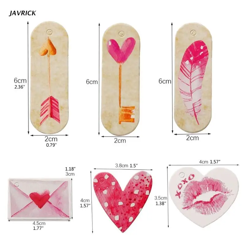 

50Pcs Sweet Love Gift Tags Heart Hang Tags Lovers Valentine's Day Gift Tags Kit