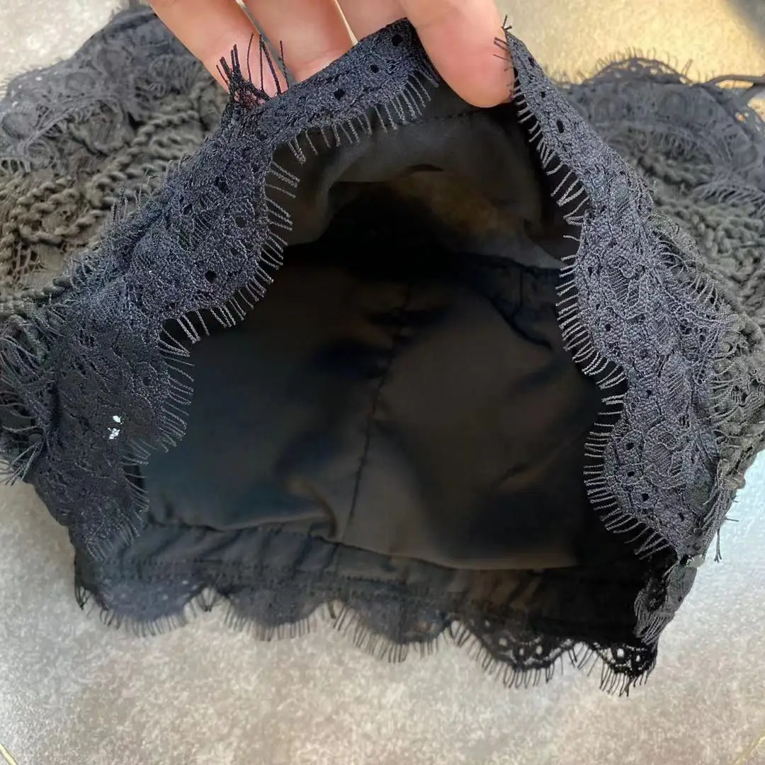 

ZCSMLL 2021 spring pattern lace small sexy Ins in Europe and America with a camisole solid color embroidery tops