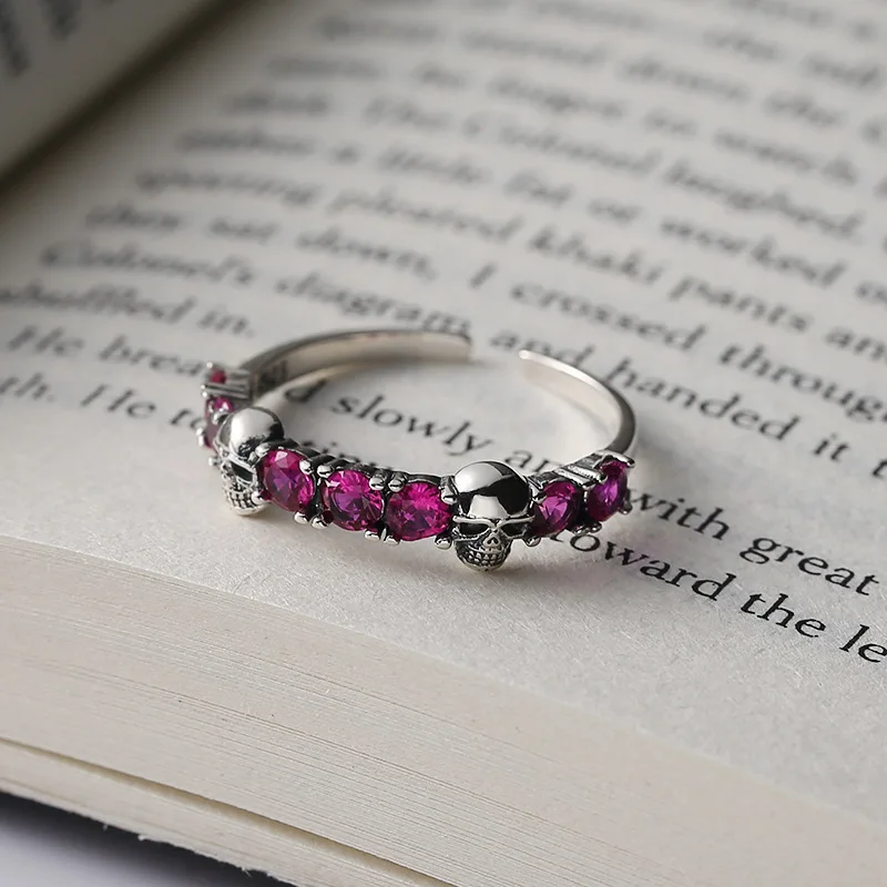 Женское Винтажное кольцо с черепом открытое ювелирное изделие из стерлингового