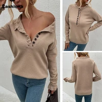 long sleeve men knitted sweaters autumn mock neck sweater trend 2021 single breasted top casual slim pullovers female streetwear