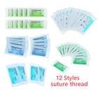 Набор медицинских ниток из нейлона и моноволокна, 20, 30, 40, 12 шт., 75 см, для практики наложения швов